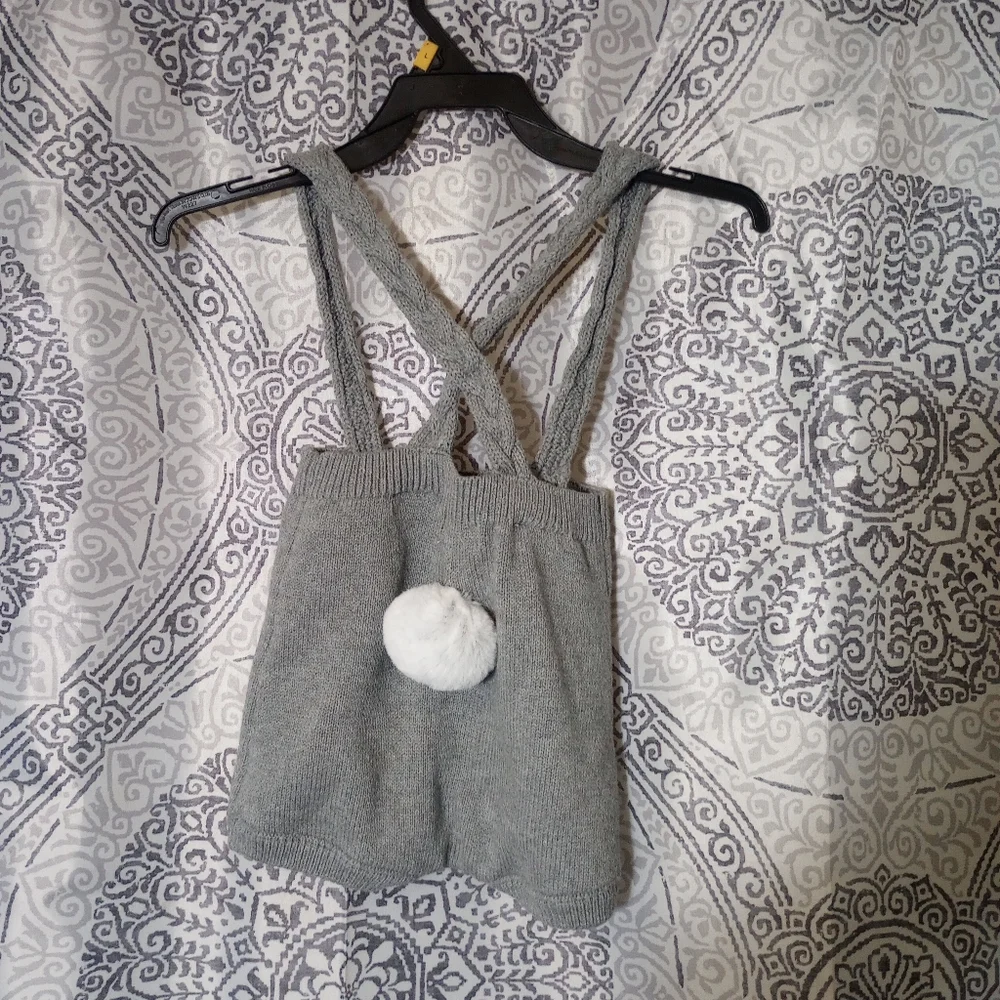 NWT Baby Cat&Jack Gray White Easter Romper Size 12M